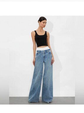 Alice + Olivia  ian combo baggy jeans with boxer waist